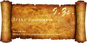 Iritz Zsuzsanna névjegykártya